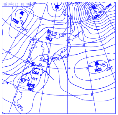 2004年12月04日09時の地上天気図